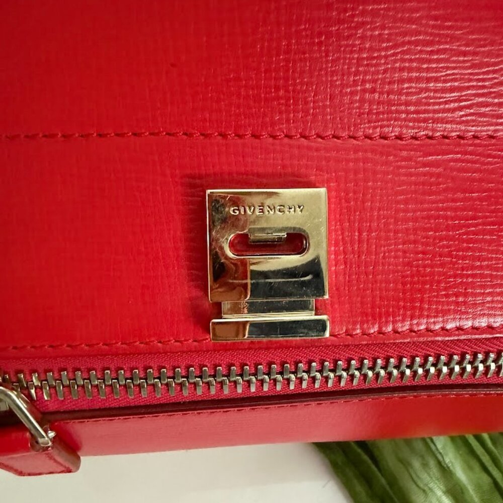 Givenchy Pandora Mini Crossbody Bag Red Leather Authentic - Picture 7 of 13
